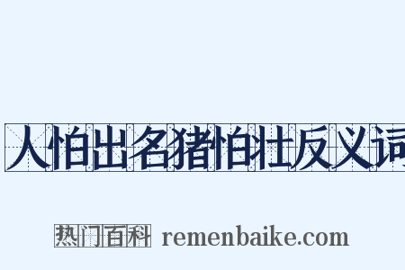 人怕出名猪怕壮反义词是什么意思的图片